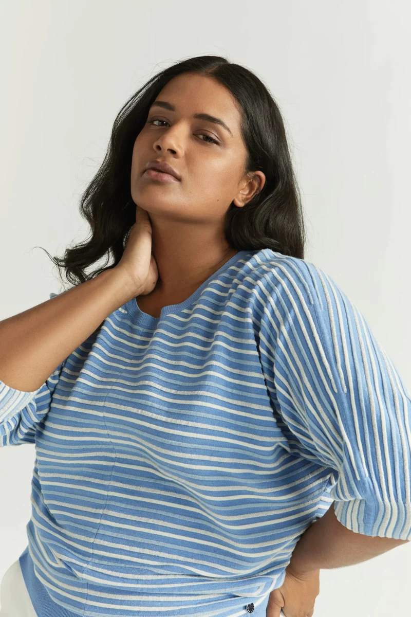 Pull Gaboni Shirting Blue Xandres Gold