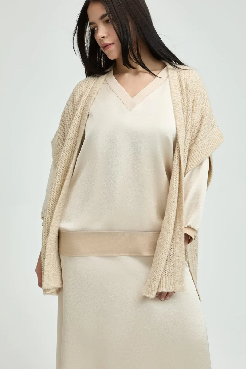 Cardigan Ayda Almond Milk Xandres Gold