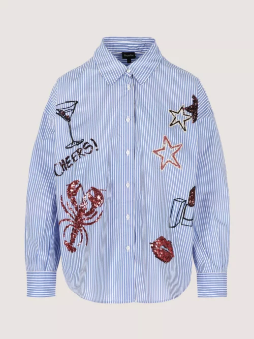 gestreept popeline hemd met borduurwerk 6